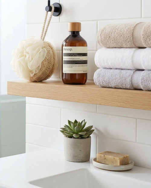 Wintor Dual-Texture Shower Pouf with Hanging Loop