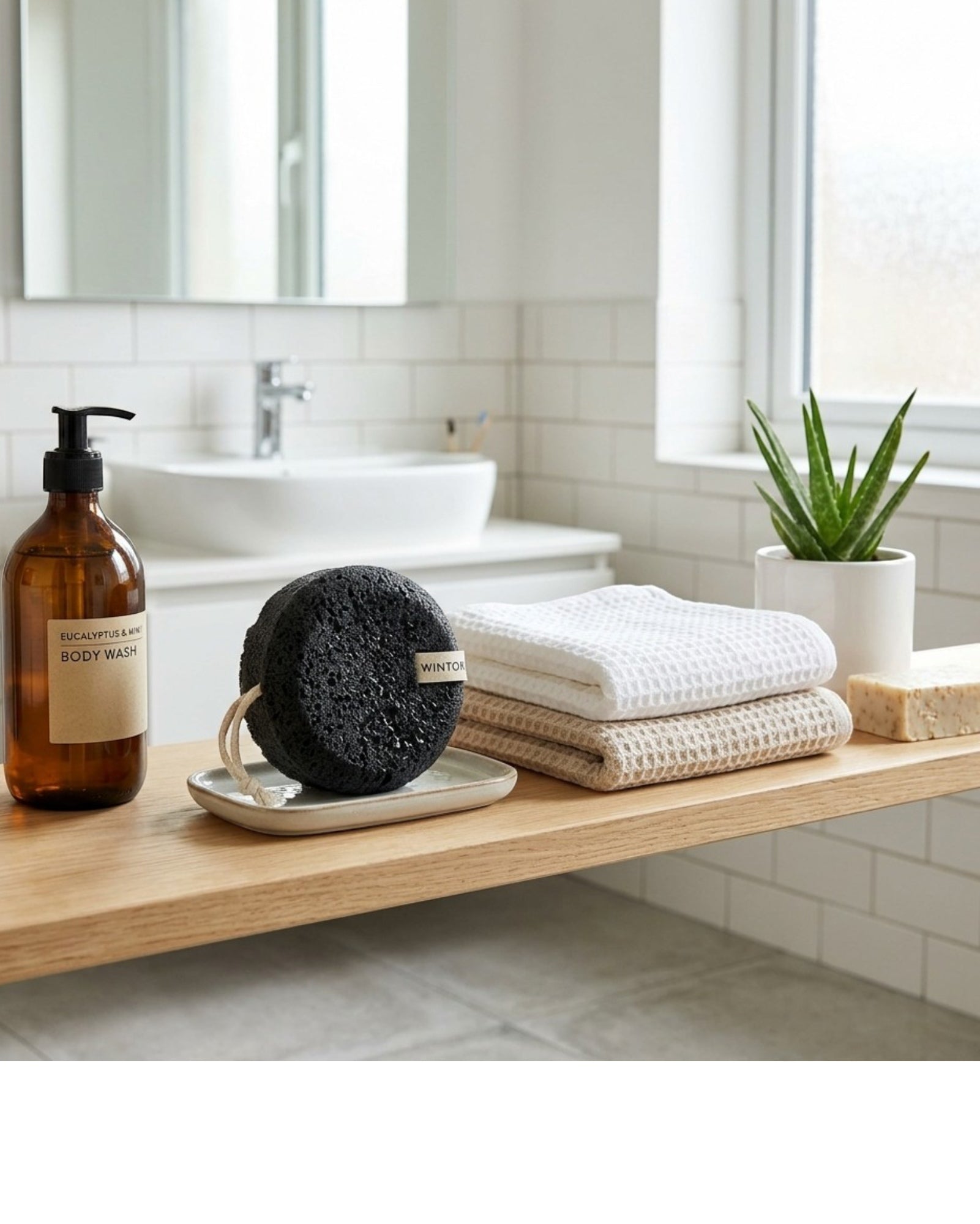 Wintor Charcoal Infused Exfoliating Shower Sponge