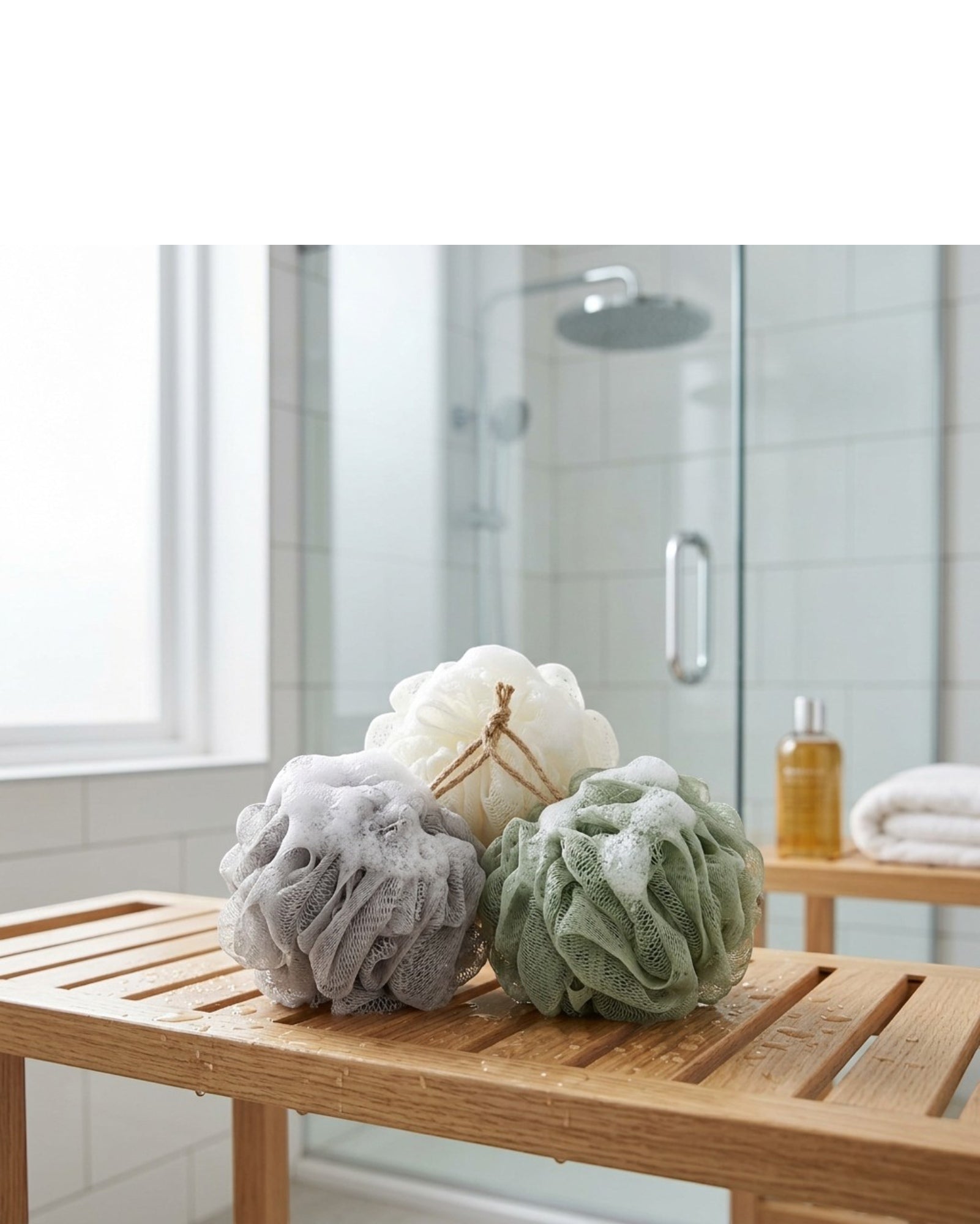 Wintor Travel-Friendly Compact Shower Pouf Bundle